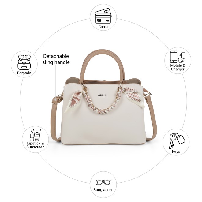 Mochi Women Off-white Satchel Bag (SKU: 66-1230-66-10)