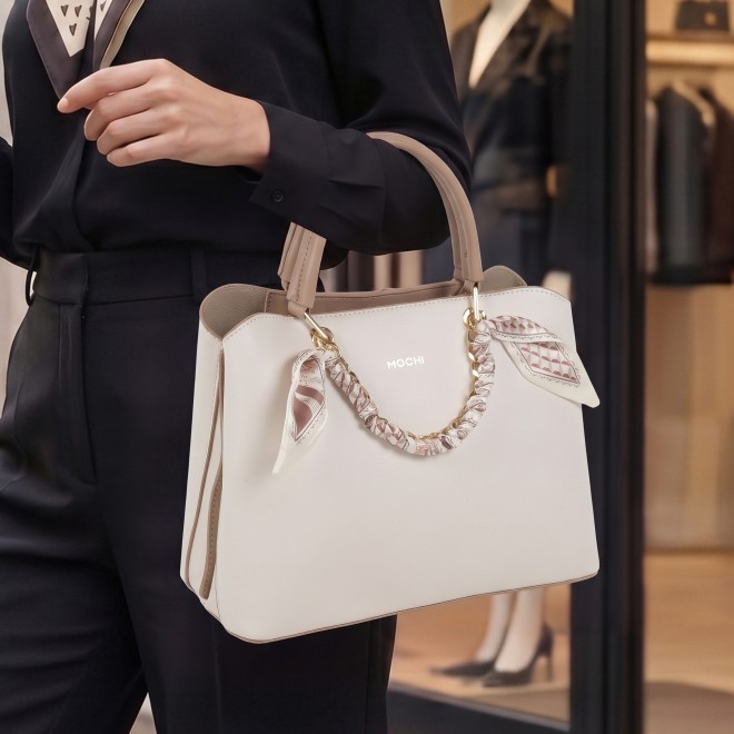Mochi Women Off-white Satchel Bag (SKU: 66-1230-66-10)