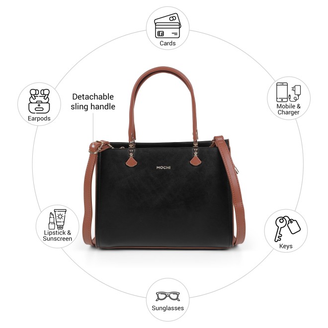 Mochi Women Black Satchel Bag (SKU: 66-1237-11-10)