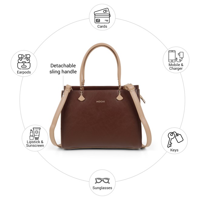 Mochi Women Brown Satchel Bag (SKU: 66-1237-12-10)