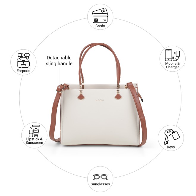 Mochi Women Off-white Satchel Bag (SKU: 66-1237-66-10)