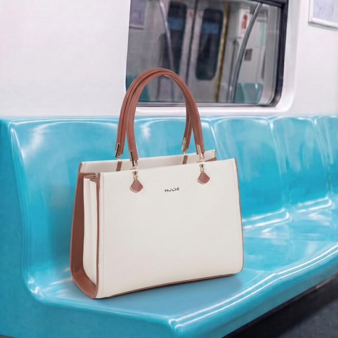 Mochi Women Off-white Satchel Bag (SKU: 66-1237-66-10)