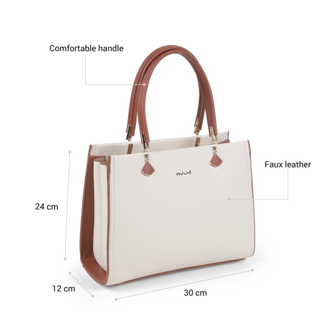 Mochi Women Off-white Satchel Bag (SKU: 66-1237-66-10)