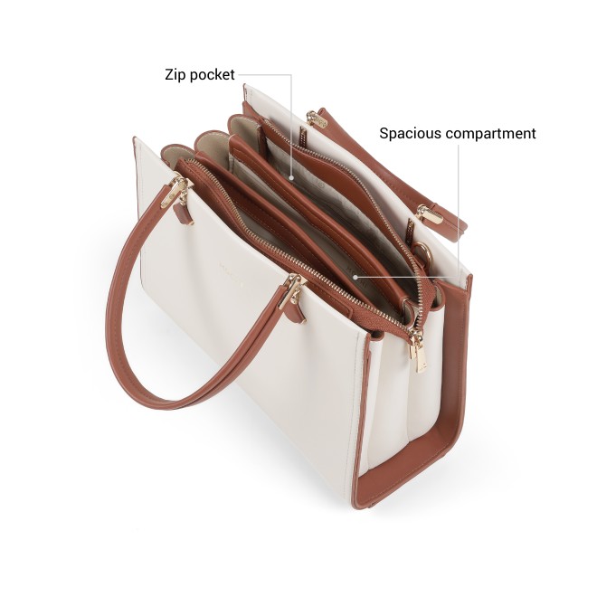 Mochi Women Off-white Satchel Bag (SKU: 66-1237-66-10)