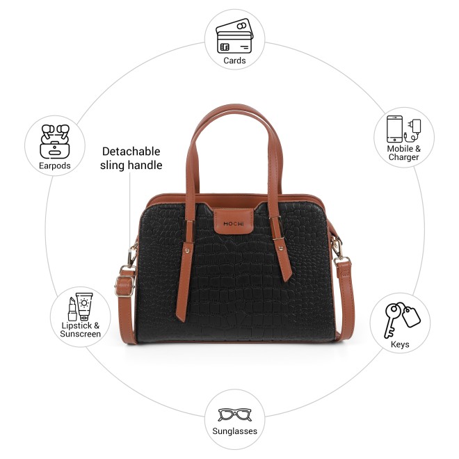 Mochi Women Black Satchel Bag (SKU: 66-1240-11-10)