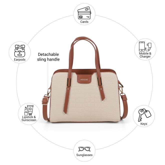 Mochi Women Beige Satchel Bag (SKU: 66-1240-20-10)