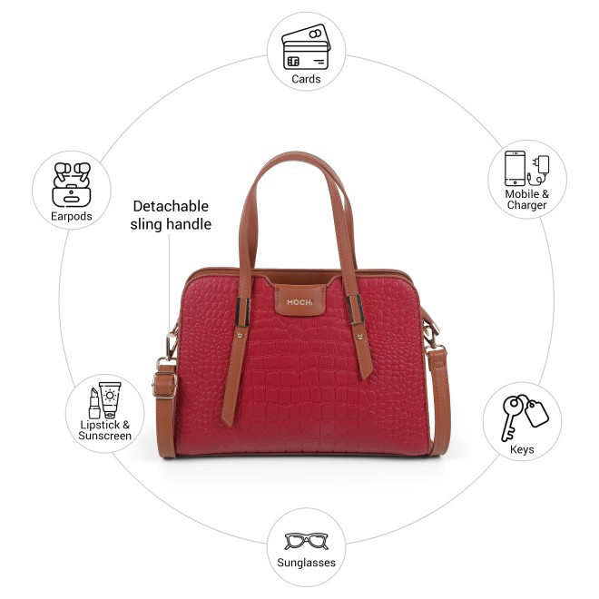 Mochi Women Maroon Satchel Bag (SKU: 66-1240-44-10)