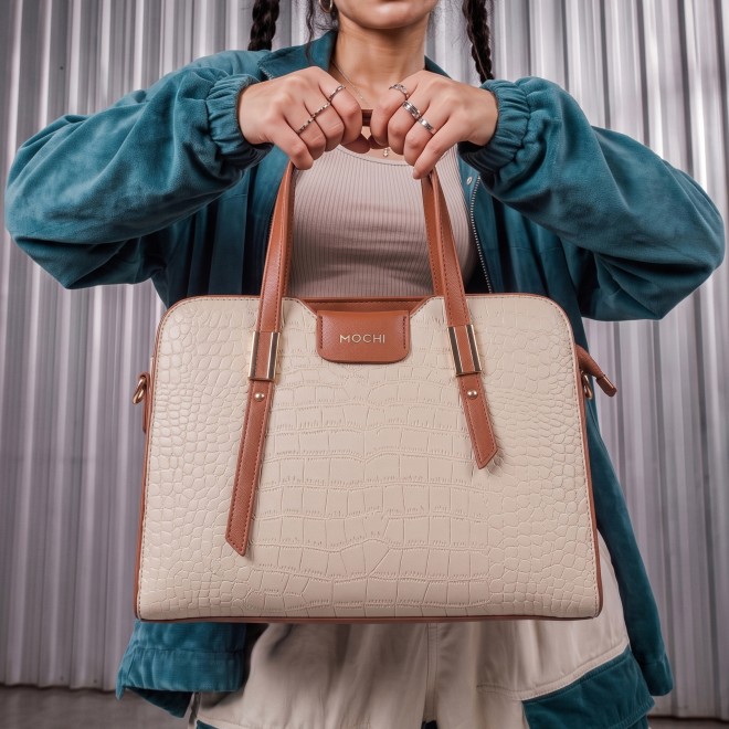 Mochi Women Beige Satchel Bag (SKU: 66-1240-20-10)