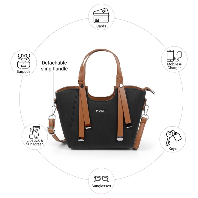 Mochi Women Black Satchel Bag (SKU: 66-1251-11-10)