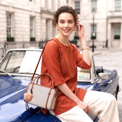 Mochi Women Off-white Satchel Bag