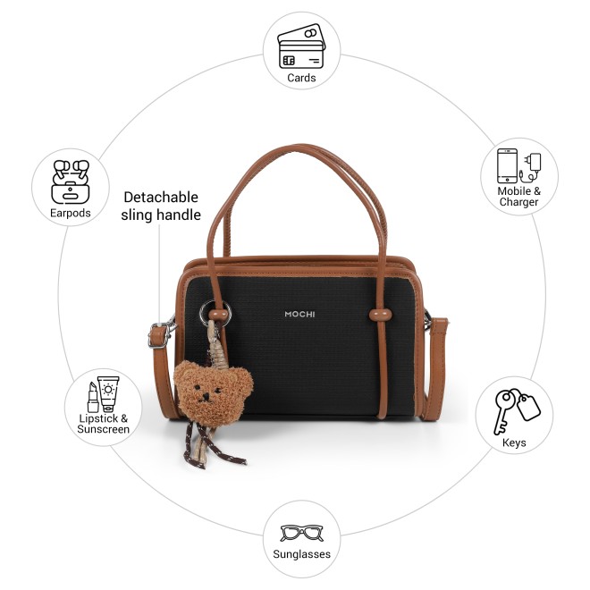 Mochi Women Black Satchel Bag (SKU: 66-1252-11-10)