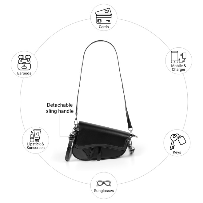 Mochi Women Black Sling Bag (SKU: 66-1264-11-10)