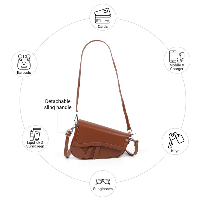 Mochi Women Tan Sling Bag (SKU: 66-1264-23-10)