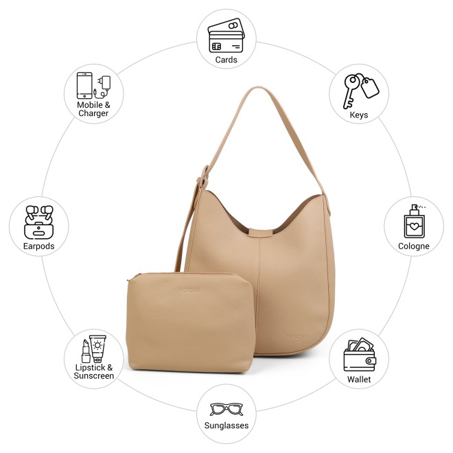 Mochi Women Beige Hobo Bag (SKU: 66-1270-20-10)