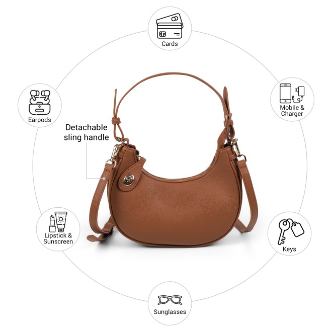 Mochi Women Tan Hobo Bag (SKU: 66-1271-23-10)