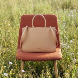 Mochi Women Beige Satchel Bag