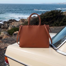Mochi Women Tan Satchel Bag