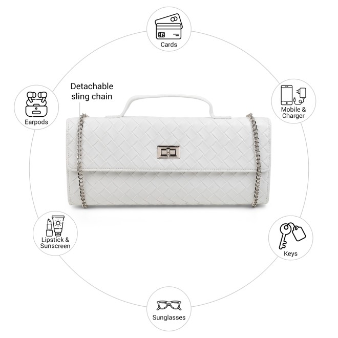 Mochi Women White Evening Bag (SKU: 66-1274-16-10)