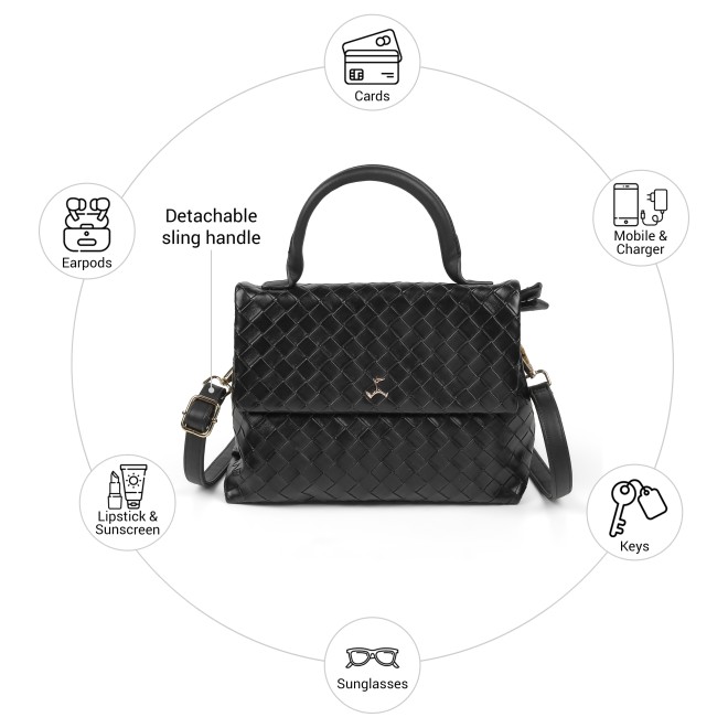 Mochi Women Black Satchel Bag (SKU: 66-1275-11-10)