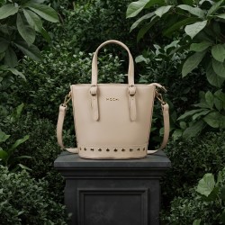 Mochi Women Beige Satchel Bag