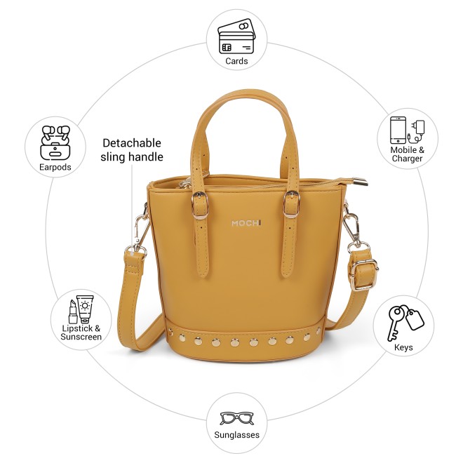 Mochi Women Yellow Satchel Bag (SKU: 66-1287-33-10)