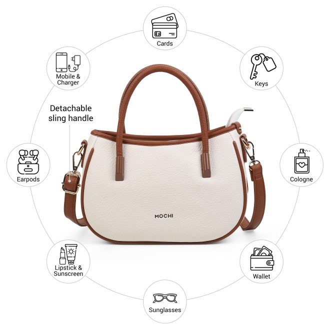 Mochi Women Beige Satchel Bag (SKU: 66-1288-20-10)