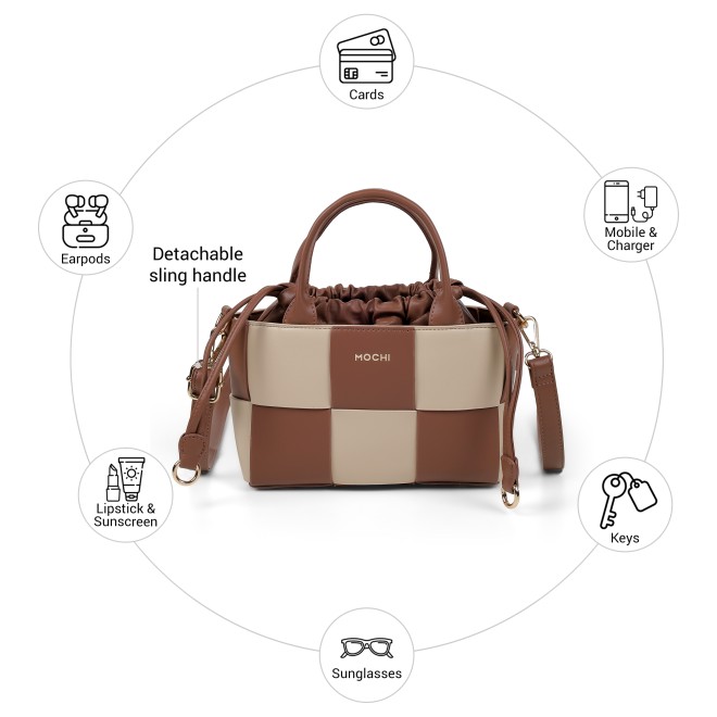 Mochi Women Tan Satchel Bag (SKU: 66-1291-23-10)