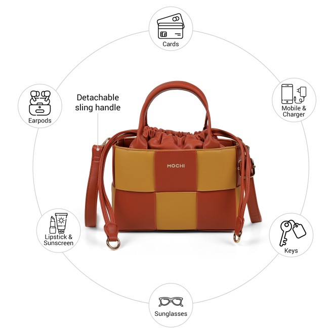 Mochi Women Orange Satchel Bag (SKU: 66-1291-25-10)