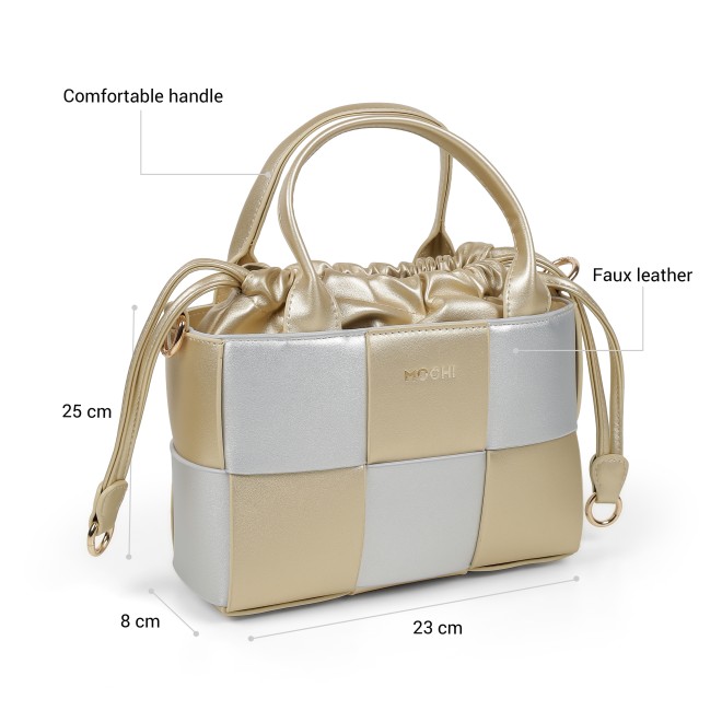 Mochi Women Gold Satchel Bag (SKU: 66-1291-15-10)