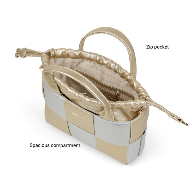 Mochi Women Gold Satchel Bag (SKU: 66-1291-15-10)