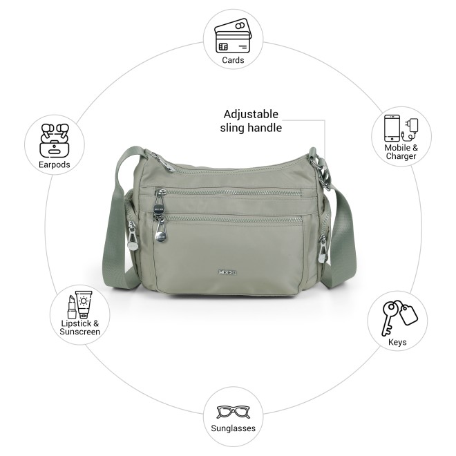 Mochi Women Green Sling Bag (SKU: 66-1295-21-10)