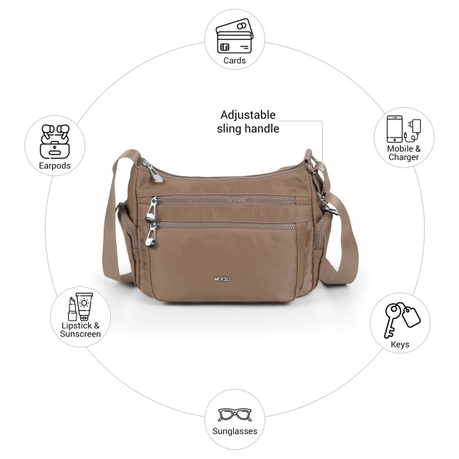 Mochi Women Khaki Sling Bag (SKU: 66-1295-62-10)