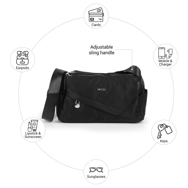 Mochi Women Black Sling Bag (SKU: 66-1296-11-10)