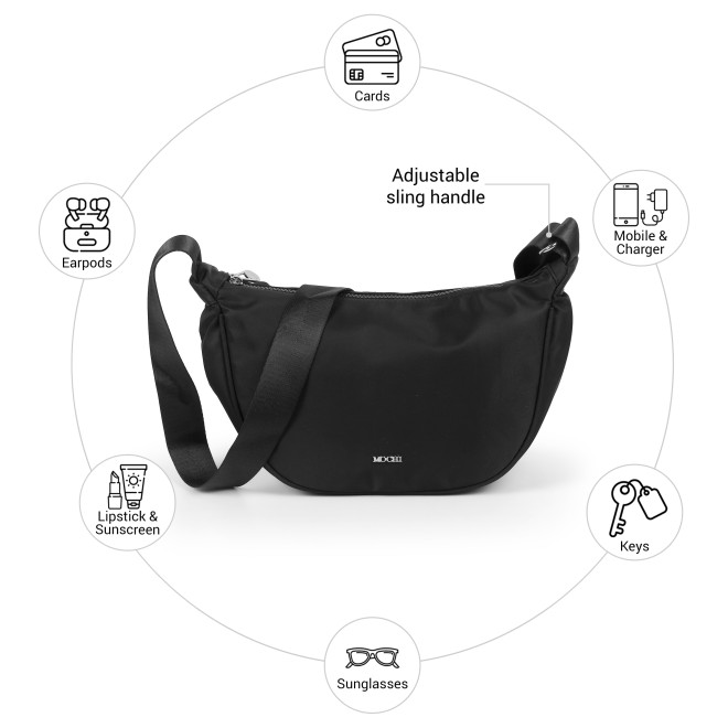 Mochi Women Black Sling Bag (SKU: 66-1303-11-10)