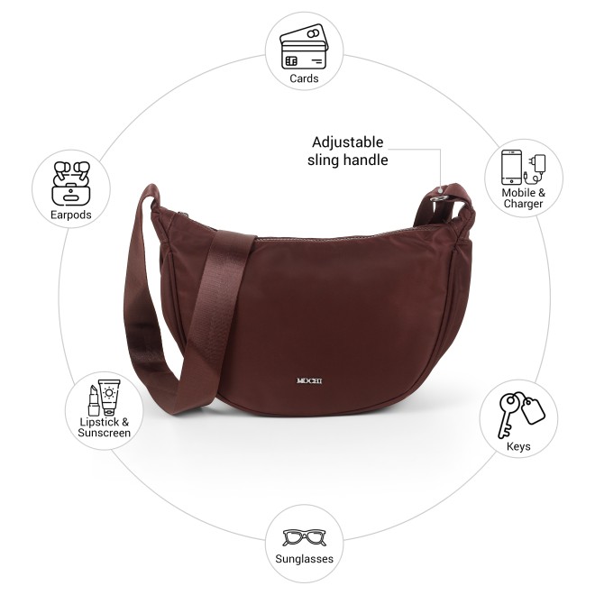 Mochi Women Brown Sling Bag (SKU: 66-1303-12-10)