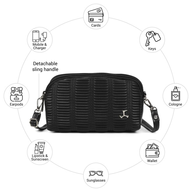 Mochi Women Black Sling Bag (SKU: 66-1310-11-10)