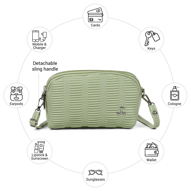 Mochi Women Green Sling Bag (SKU: 66-1310-21-10)