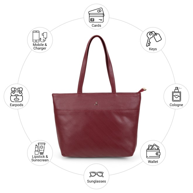 Mochi Women Maroon Tote Bag (SKU: 66-1329-44-10)