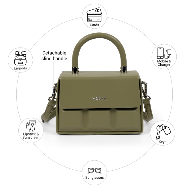 Mochi Women Olive Satchel Bag (SKU: 66-1441-49-10)