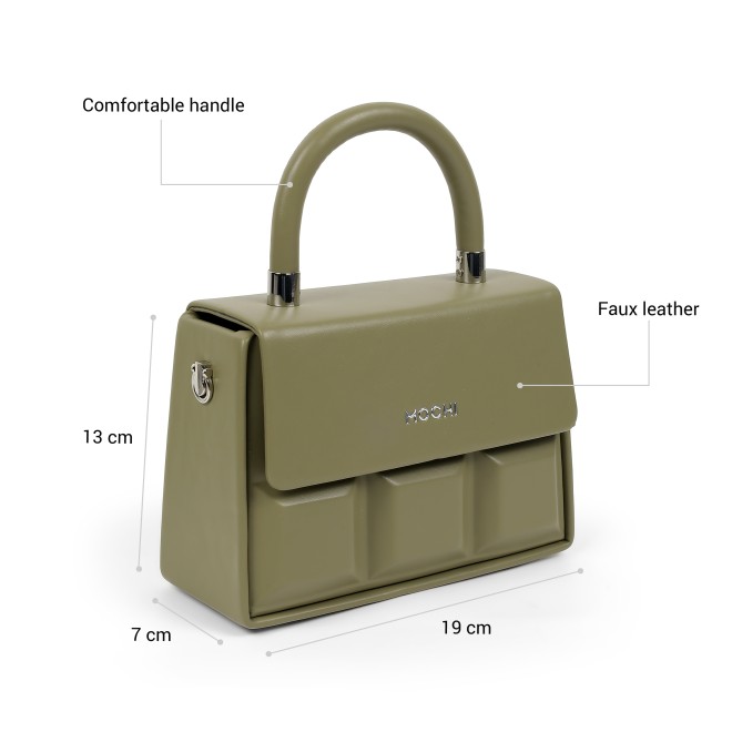 Mochi Women Olive Satchel Bag (SKU: 66-1441-49-10)