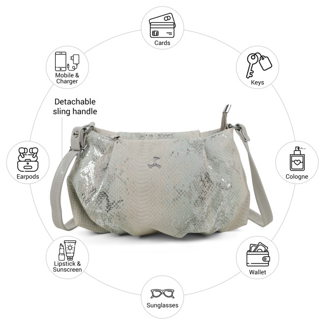 Mochi Women Grey Sling Bag (SKU: 66-1491-14-10)