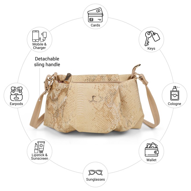 Mochi Women Tan Sling Bag (SKU: 66-1491-23-10)