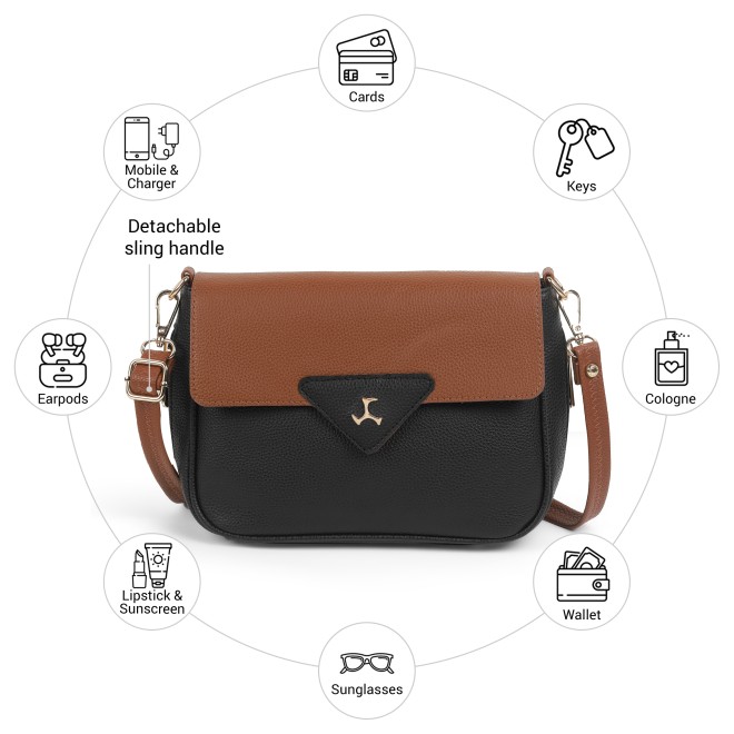 Mochi Women Black Sling Bag (SKU: 66-1547-11-10)