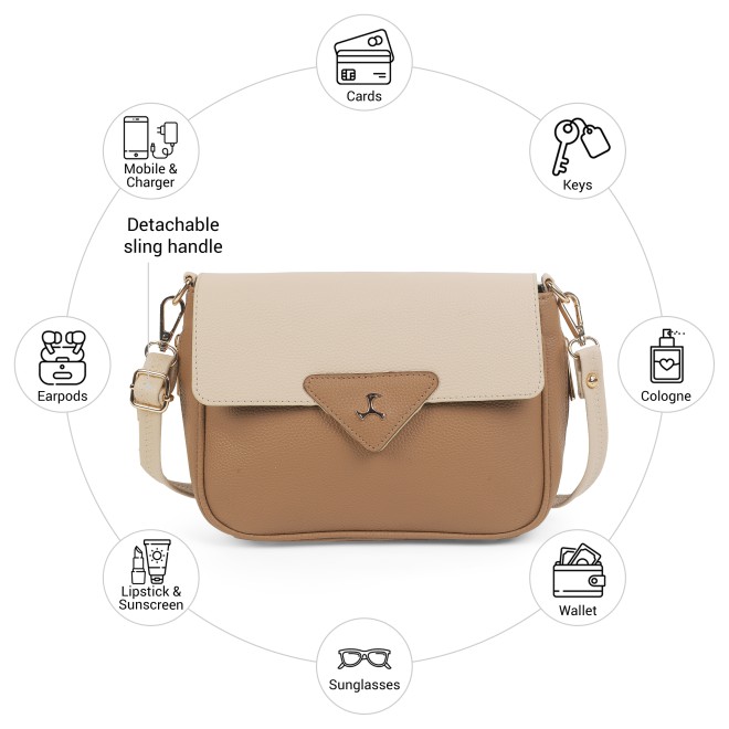 Mochi Women Beige Sling Bag (SKU: 66-1547-20-10)