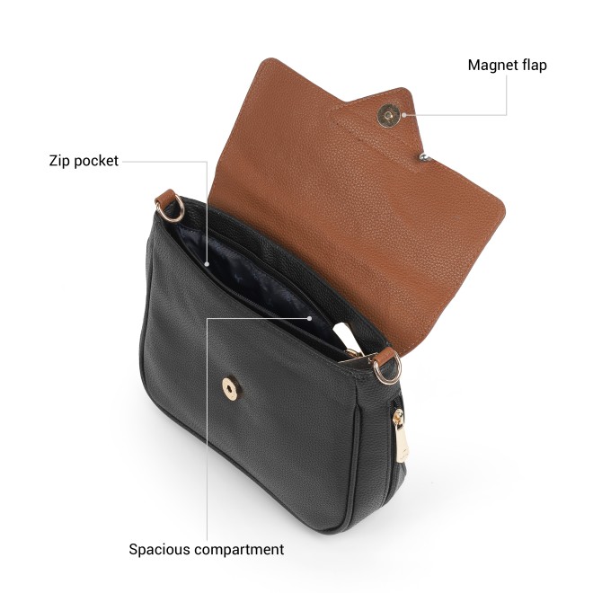 Mochi Women Black Sling Bag (SKU: 66-1547-11-10)