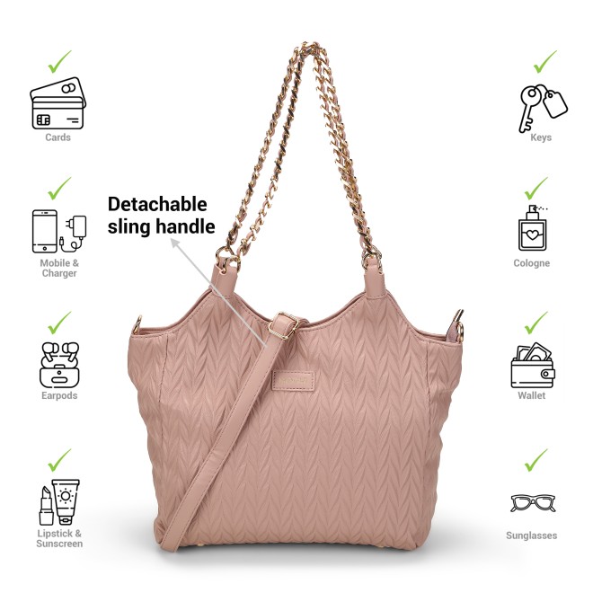Mochi Women Pink Casual Tote Bag (SKU: 66-220-24-10)