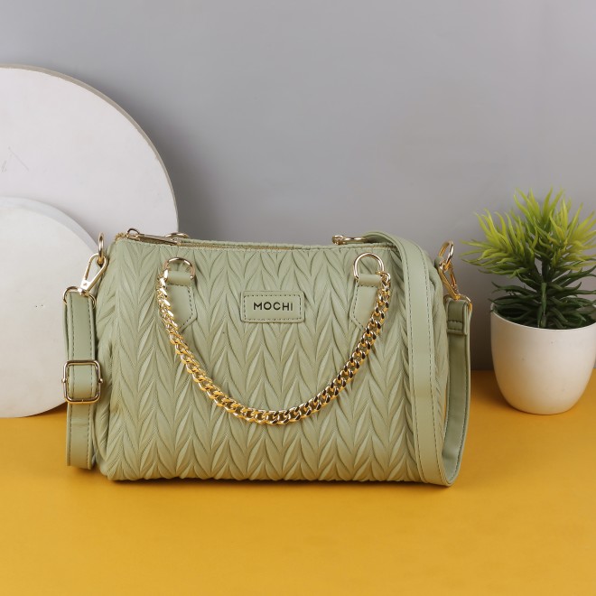 Mochi Women Green Satchel Bag
