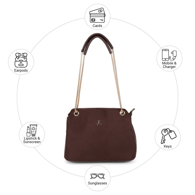 Mochi Women Brown-suede Shoulder Bag (SKU: 66-282-35-10) Mochi Women Brown-suede Shoulder Bag (SKU: 66-282-35-10)