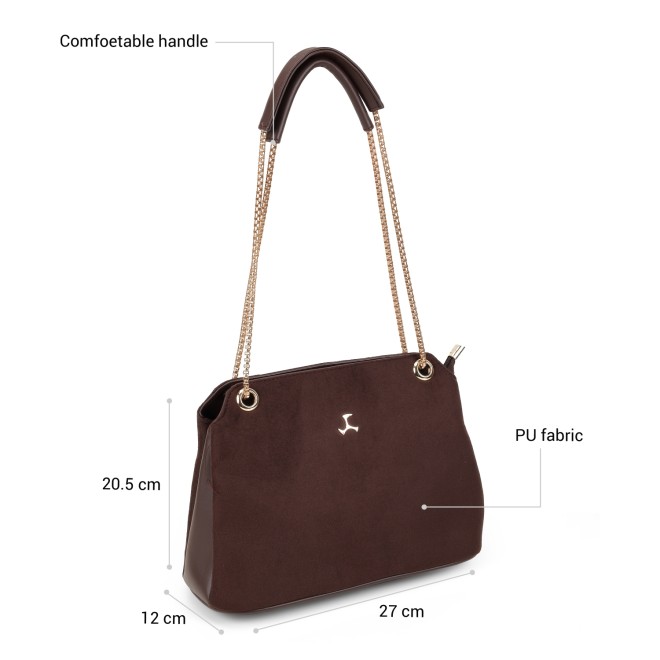 Mochi Women Brown-suede Shoulder Bag (SKU: 66-282-35-10) Mochi Women Brown-suede Shoulder Bag (SKU: 66-282-35-10)
