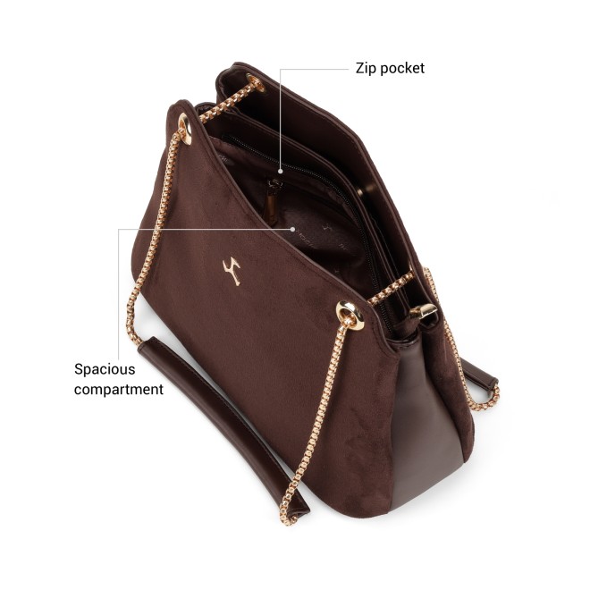 Mochi Women Brown-suede Shoulder Bag (SKU: 66-282-35-10) Mochi Women Brown-suede Shoulder Bag (SKU: 66-282-35-10)